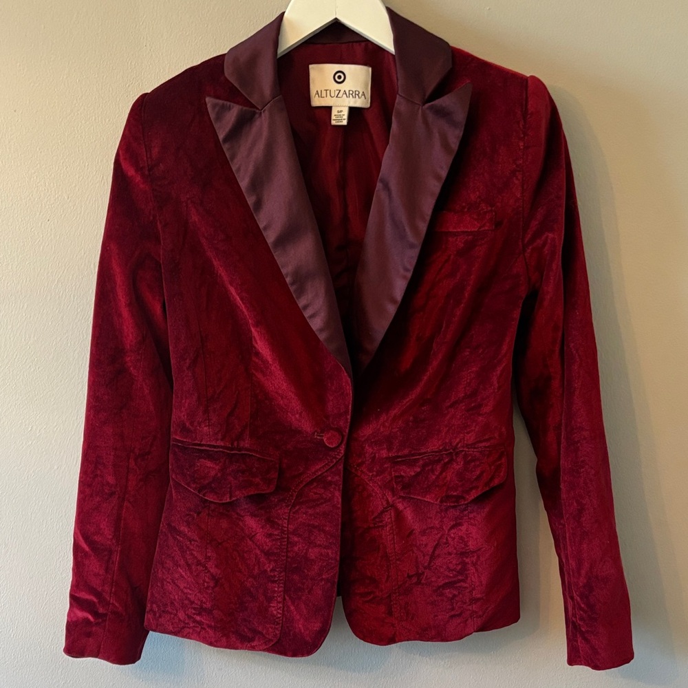 Altuzarra by target Burgundy Velvet Blazer
